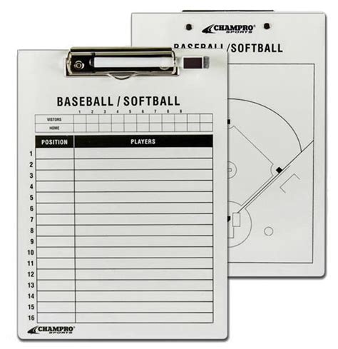 Baseball Softball Coaches Magnetic Dry Erase Lineup Board