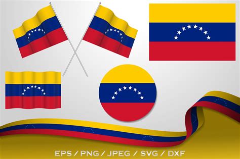 Set Of Venezuela Flags Designs Gráfico Por Terrabismail · Creative Fabrica
