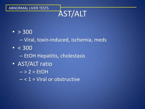 What does it mean if you have high alt, but normal ast? PPT - Liver and Pancreas PowerPoint Presentation, free ...