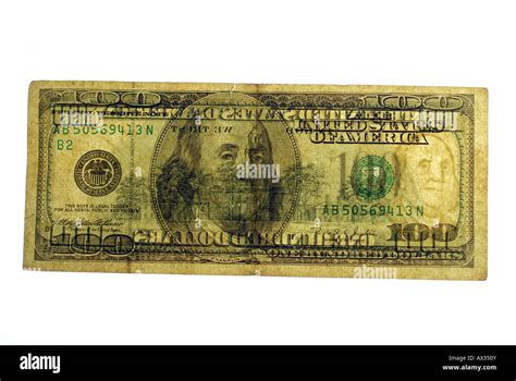 Closeup Of New American Hundred Dollar Bill Backlit To Show Watermarks