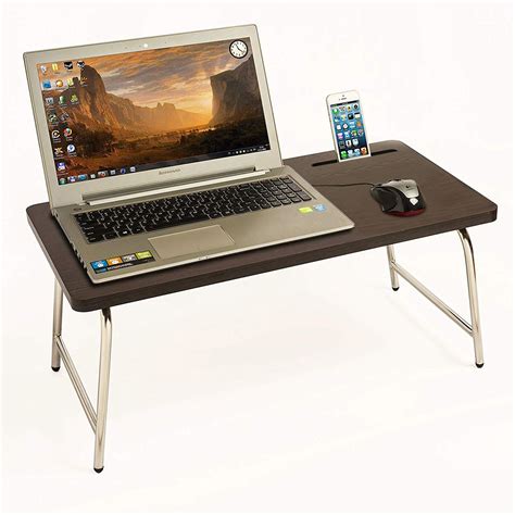 Kawachi Stainless Steel Laptop Table With Inbuilt Mobile Stand And