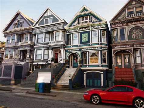Colorful Victorian Houses In San Francisco Stock Photo Image Of