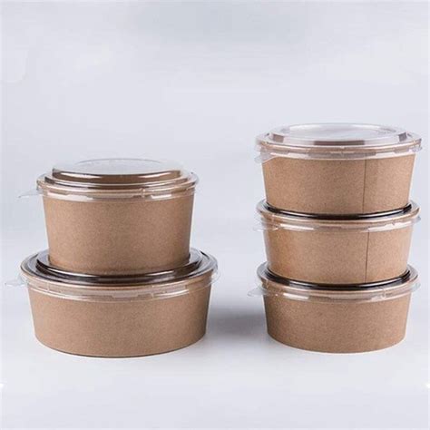 Sturdy and versatile, chuk bagasse products can handle a wide variety of hot and cold foods. Eco - Friendly Biodegradable Kraft Paper Bowls For Salad Match With Lids