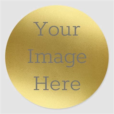 Create Your Own Metallic Antique Gold Faux Foil Classic Round Sticker