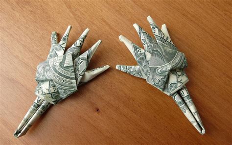 Dollar Bill Origami Skelton Hands By Craigfoldsfives On Deviantart