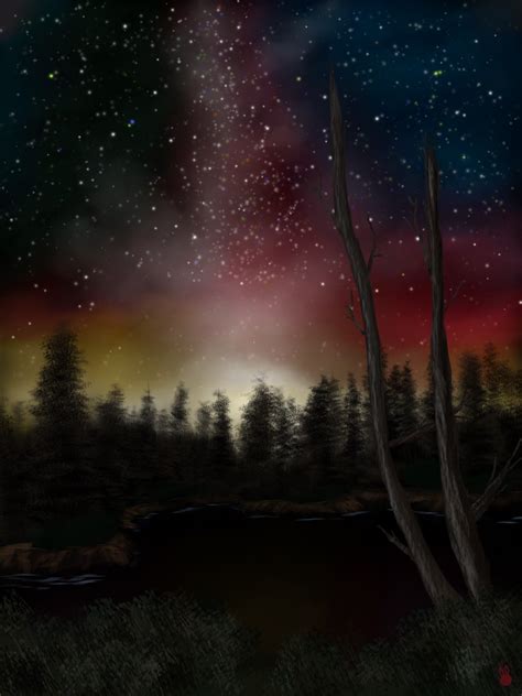 Stars Over The Forest By Justaredhareing On Deviantart