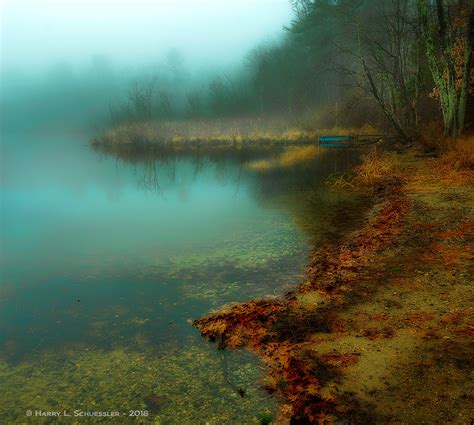 Greenwood Pond In The Fog A Foggy Fall Sunrise Landscape A Flickr