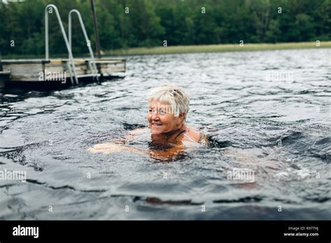 Senior Woman Swimming Hi Res Stock Photography And Images Alamy