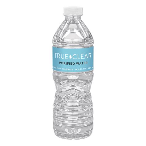 True Clear Purified Bottled Water 169 Oz Bottle 24 Bottlescarton