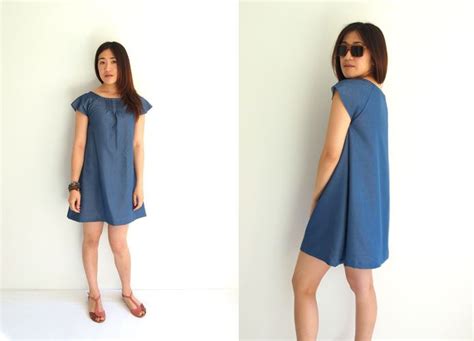 Free Japanese Sewing Pattern With Translations Denim Smock Dress Sew
