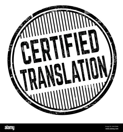 Certified Translation Grunge Rubber Stamp On White Background Vector