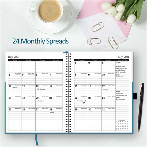 2021- 2022 Large Monthly Planner, Hardcover w/ pocket - StriveZen