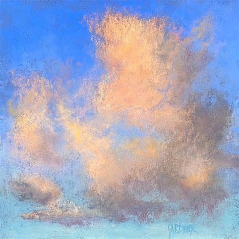 Dina Gardner Evening Clouds Original Sky Painting In Pastel On Board