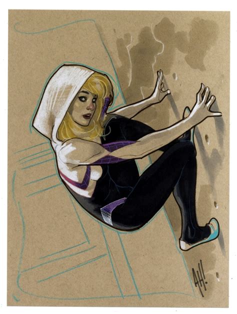 SPACESHIP ROCKET Spider Gwen By Adam Hughes