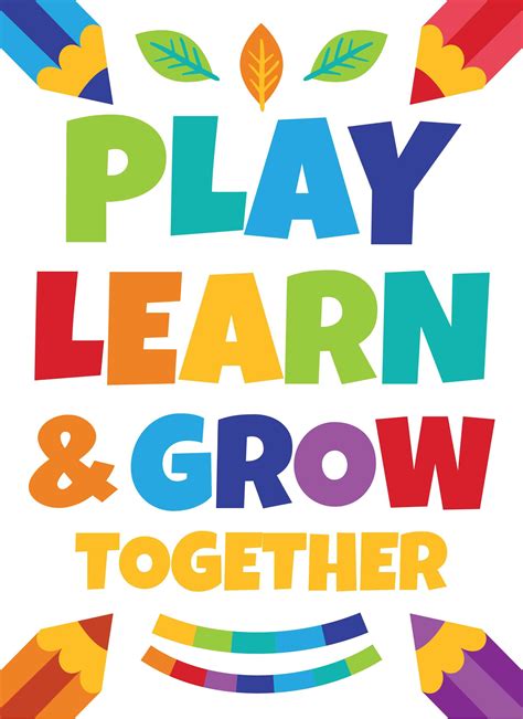 Play Learn And Grow Together Print Your Own Posters Printable Digital