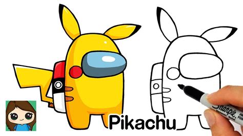How To Draw Among Us Pikachu Game Skin Pokemon