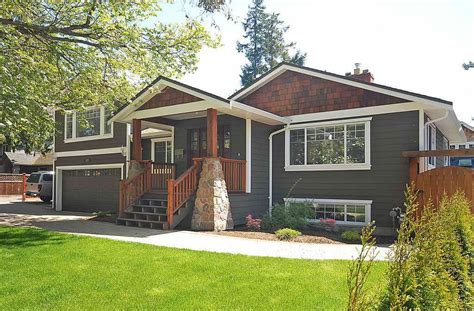 Split level homes, add stylish solar path lights along walkway leading front entrance inject new life into back split level homes often separated interior walls resulting numerous below are 6 top images from 20 best pictures collection of front to back split level house plans photo in high resolution. Image result for bi-level exterior remodeling | Split ...