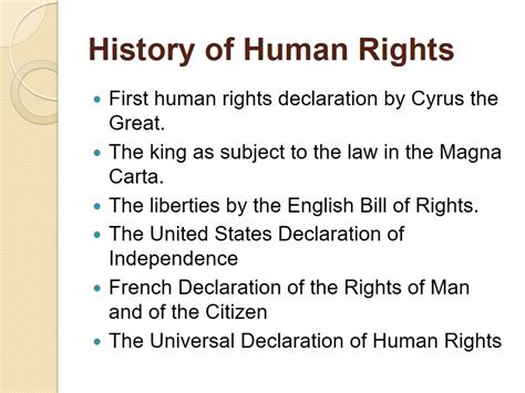 Definition Of Human Rights 693 Words Presentation Example