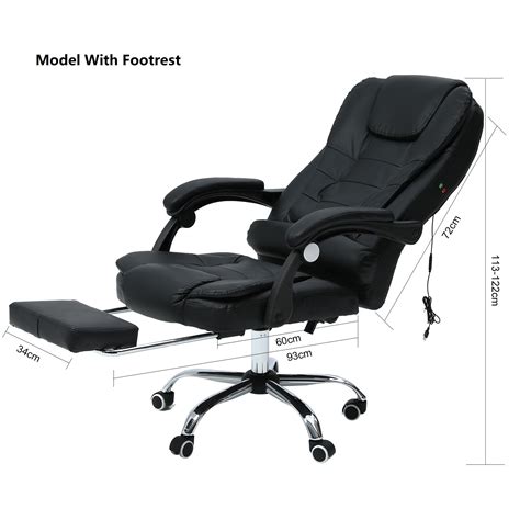 reclining leather massage office chair for work and gaming with footrest just relax store
