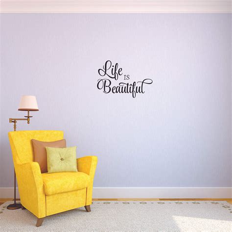 Cool Wall Quotes Decal Life Is Beautiful Diy Removable Adhesive