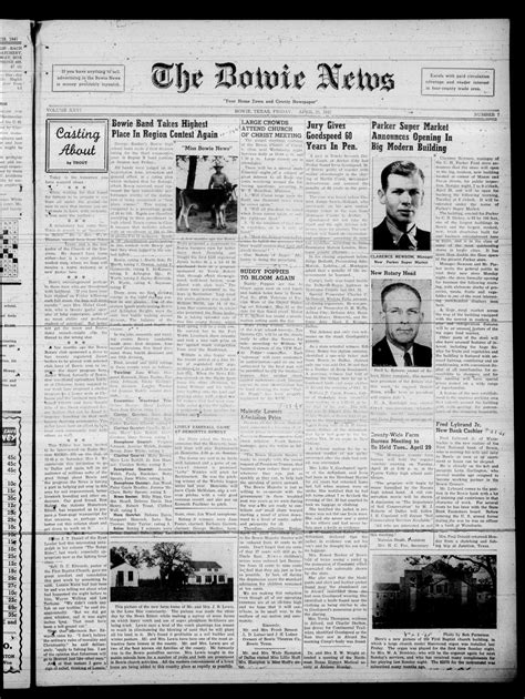 The Bowie News (Bowie, Tex.), Vol. 26, No. 7, Ed. 1 Friday, April 25