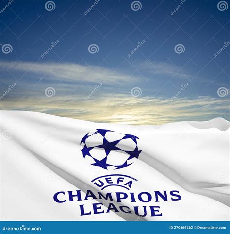 Flag with UEFA Champions League Logo Editorial Photography - Image of