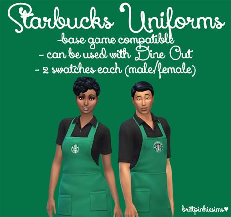 Starbucks Uniform By Bps Sims 4 Sims Sims 4 Update