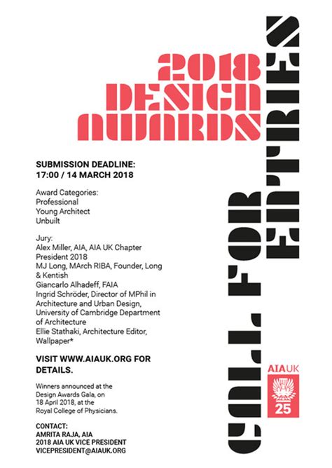 Call For Submissions 2018 Aia Uk Design Awards Archdaily