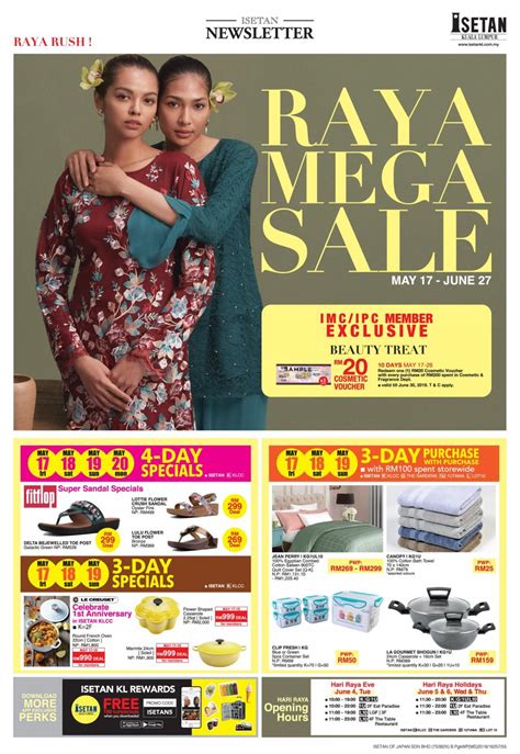 Promosi terhebat dan menarik untuk pembelian barangan di lazada malaysia. 17 May-27 Jun 2019: Isetan Raya Mega Sale ...