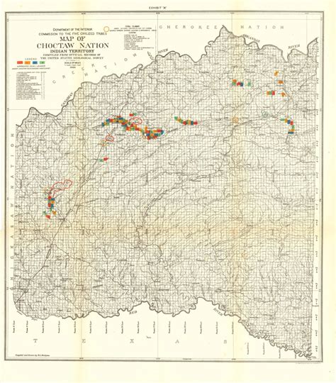 Map Of Choctaw Nation Indian Territory Compiled From Us Geological