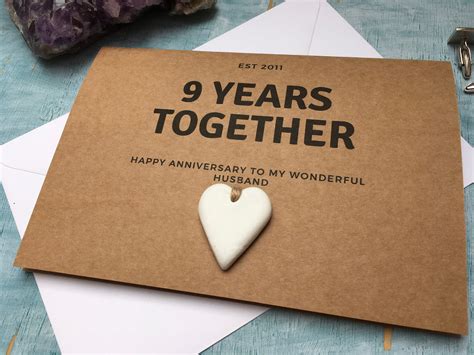 9th Anniversary Card For Husband 9 Years Together Est 2012 Etsy Uk