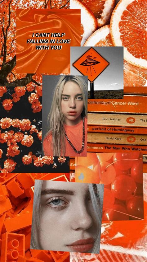 Billie eilish aesthetic iphone wallpaper aesthetic wallpapers iphone wallpaper for guys album cover red aesthetic aesthetic vintage foto art cute wallpapers song lyrics wallpaper emo wallpaper iphone wallpaper. Billie Eilish wallpaper aesthetic orange