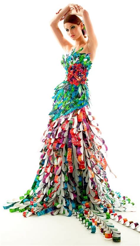 Recycled Streamer Dress World 4 Recycled Dress Paper Dress Fashion