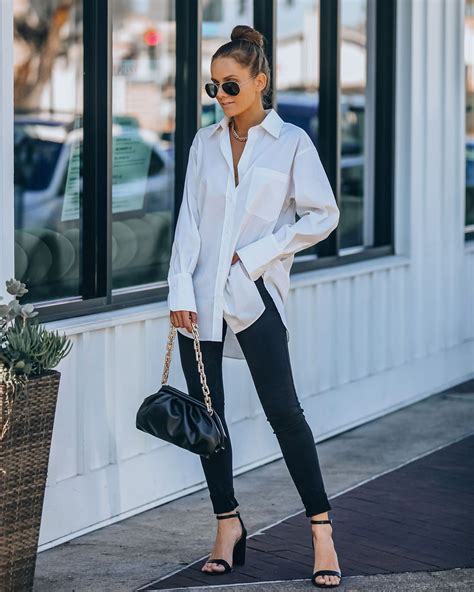 White Long Sleeve Shirt Outfit Oversized Shirt Outfit Oversized White