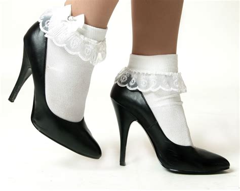 Lacy Socks With Pumps Socks And Heels Ankle High Socks Heels