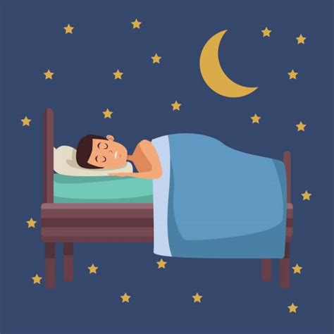 Royalty Free Man Sleeping In Bed Clip Art Vector Images