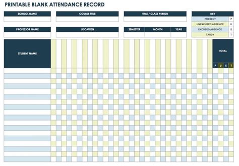 Printable Attendance Sheet In Pdf Attendance Sheet Attendance Sheet