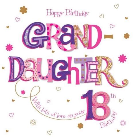 8x8 Large Granddaughter 18th Birthday Card Pink Luxury Handmade Card