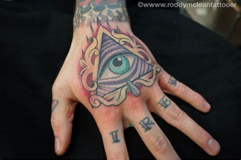All Seeing Eye On Hand Roddy Mclean Tattooer