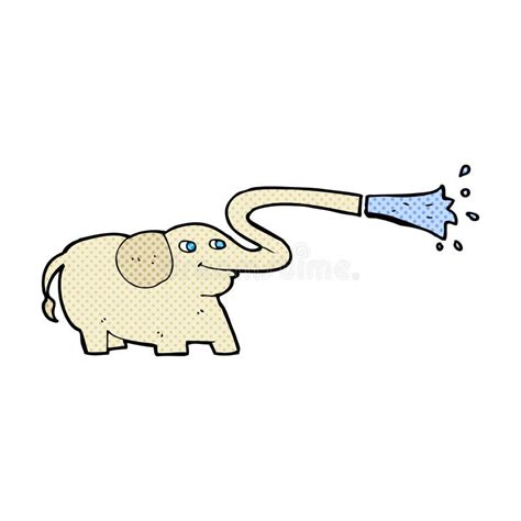 Comic Cartoon Elephant Squirting Water Stock Illustration Illustration Of Comic Squirting