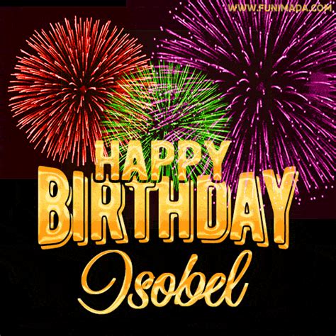 Wishing You A Happy Birthday Isobel Best Fireworks  Animated
