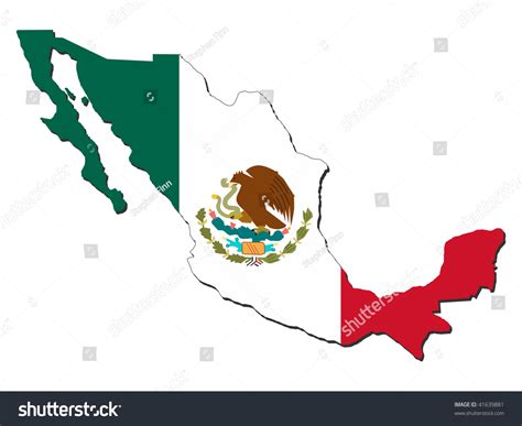 Map Mexico Mexican Flag Illustration Jpeg Stock Illustration 41639881