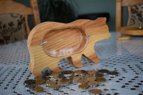 Bear Bank Wooden Bear Bank Handmade Money Box Bank For Kids Wooden