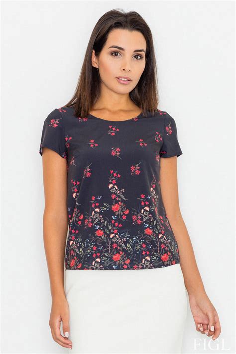 What was etiquette like in the victorian era? Black Short Sleeves Floral Pattern Blouse