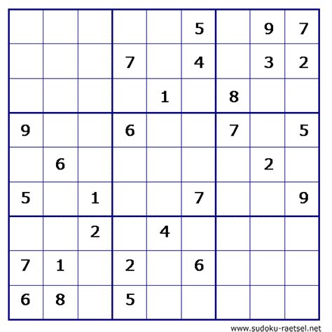 Sudoku sehr schwer Online & zum Ausdrucken | Sudoku-Raetsel.net