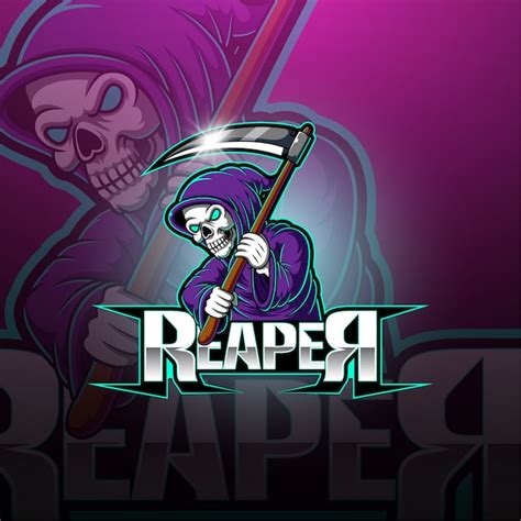 Création De Logo De Mascotte Reaper Esport Vecteur Premium
