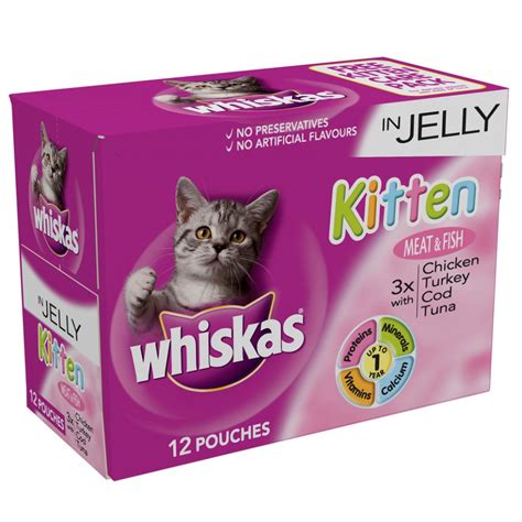 The following foods all combine nutritional ingredients, complete nutrition, and palatability. Whiskas Kitten Cij 100g Mult 12-pk 100gm Chick Cod Turk ...