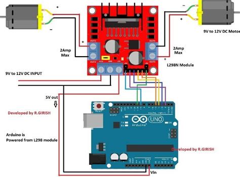 Schematic Diagram Of L298n Module Arduino Circuit Projects Motor