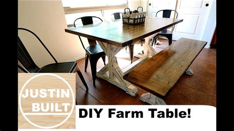 How To Build A Farmhouse Table And Bench Diy Youtube