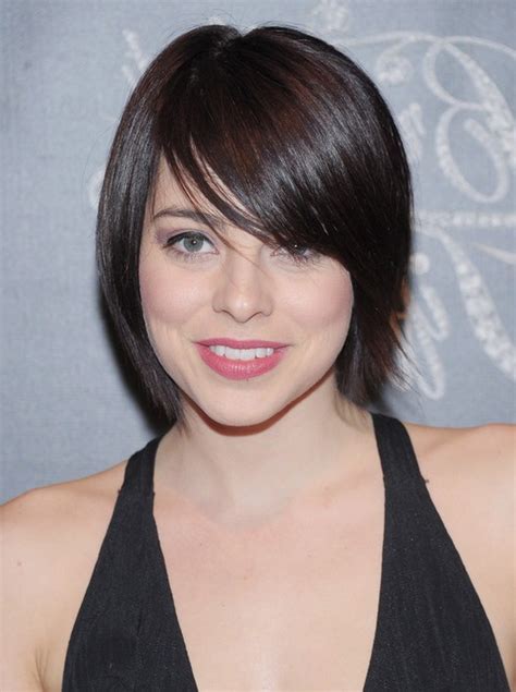 Krysta Rodriguez Short Straight Haircut With Side Swept Bangs Styles